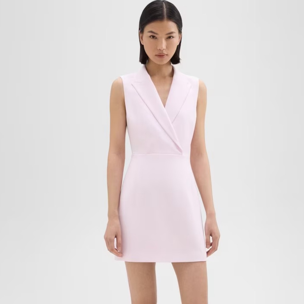 Peak Lapel Mini Dress in Admiral Crepe